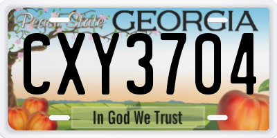 GA license plate CXY3704