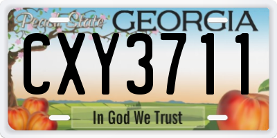 GA license plate CXY3711