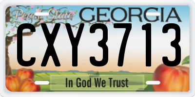 GA license plate CXY3713
