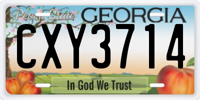 GA license plate CXY3714