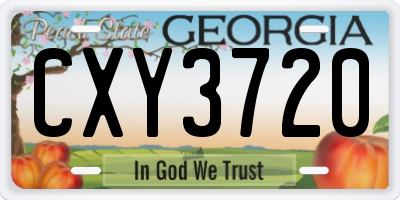 GA license plate CXY3720
