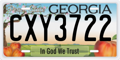 GA license plate CXY3722