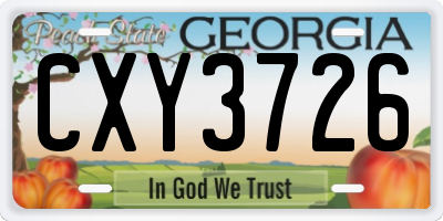 GA license plate CXY3726