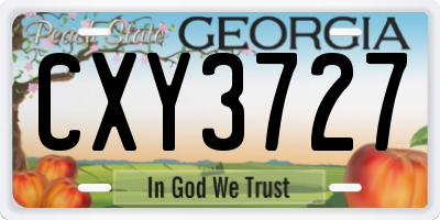 GA license plate CXY3727