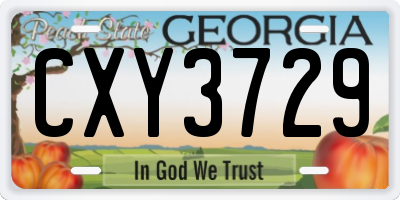 GA license plate CXY3729