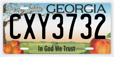 GA license plate CXY3732