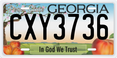 GA license plate CXY3736