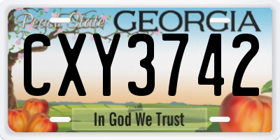 GA license plate CXY3742