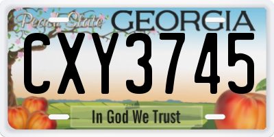 GA license plate CXY3745
