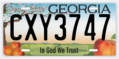 GA license plate CXY3747