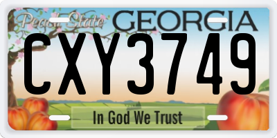 GA license plate CXY3749