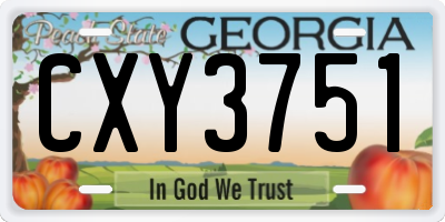 GA license plate CXY3751
