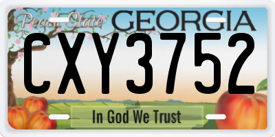 GA license plate CXY3752