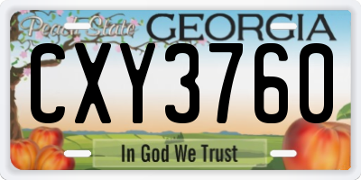 GA license plate CXY3760