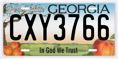 GA license plate CXY3766