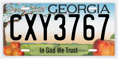 GA license plate CXY3767