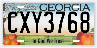 GA license plate CXY3768