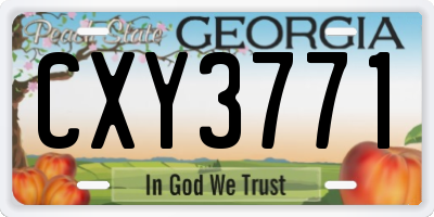 GA license plate CXY3771