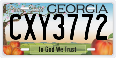 GA license plate CXY3772