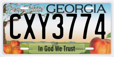 GA license plate CXY3774