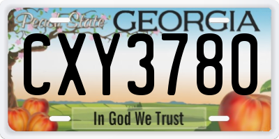 GA license plate CXY3780