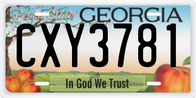 GA license plate CXY3781
