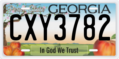 GA license plate CXY3782