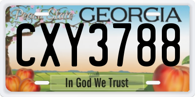 GA license plate CXY3788