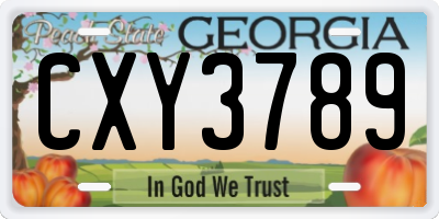 GA license plate CXY3789