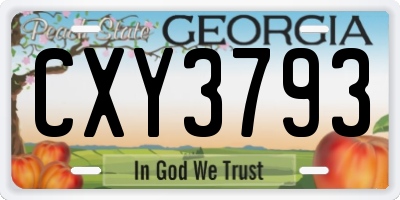 GA license plate CXY3793