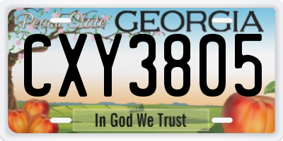 GA license plate CXY3805