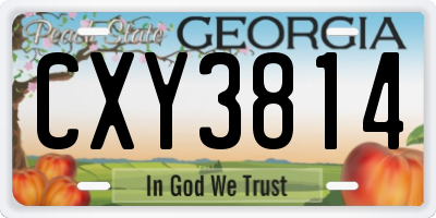 GA license plate CXY3814