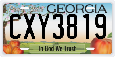 GA license plate CXY3819