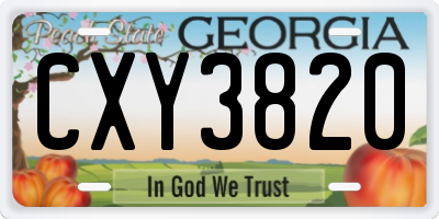 GA license plate CXY3820