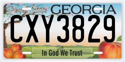 GA license plate CXY3829