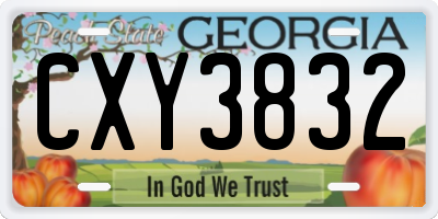 GA license plate CXY3832