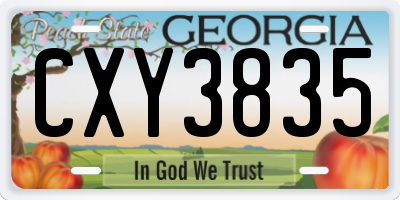 GA license plate CXY3835