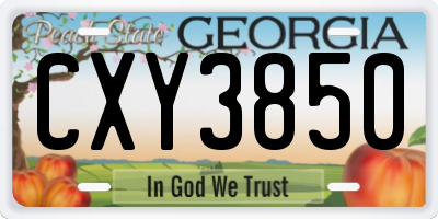 GA license plate CXY3850