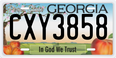 GA license plate CXY3858