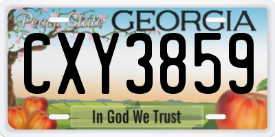 GA license plate CXY3859