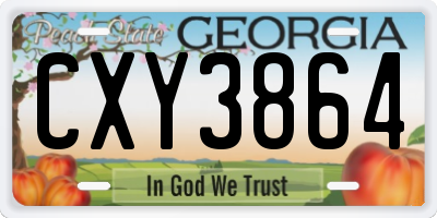 GA license plate CXY3864