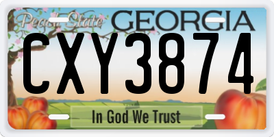 GA license plate CXY3874