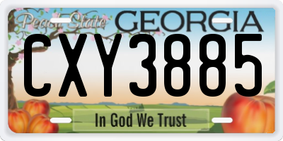 GA license plate CXY3885