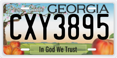 GA license plate CXY3895