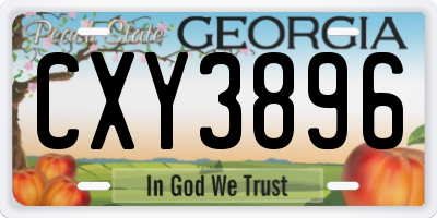 GA license plate CXY3896