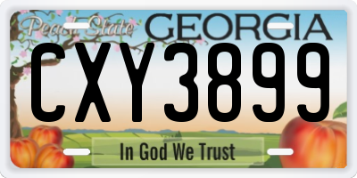 GA license plate CXY3899