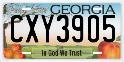 GA license plate CXY3905