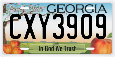 GA license plate CXY3909