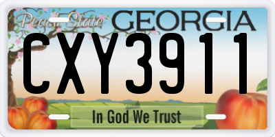 GA license plate CXY3911