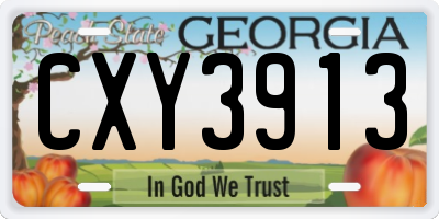 GA license plate CXY3913